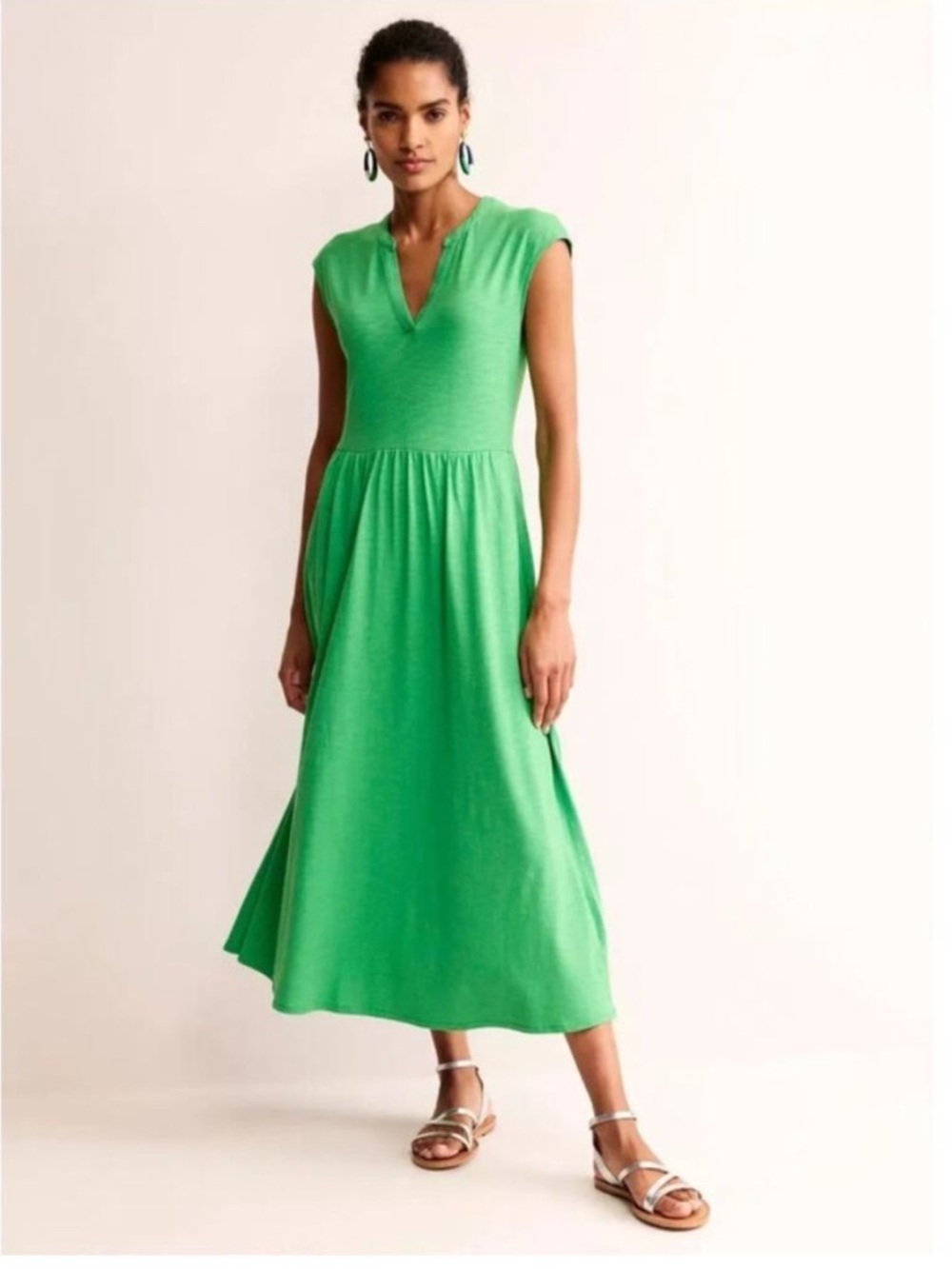 Boden Chloe Notch Jersey Midi Dress Green  Size 20-22